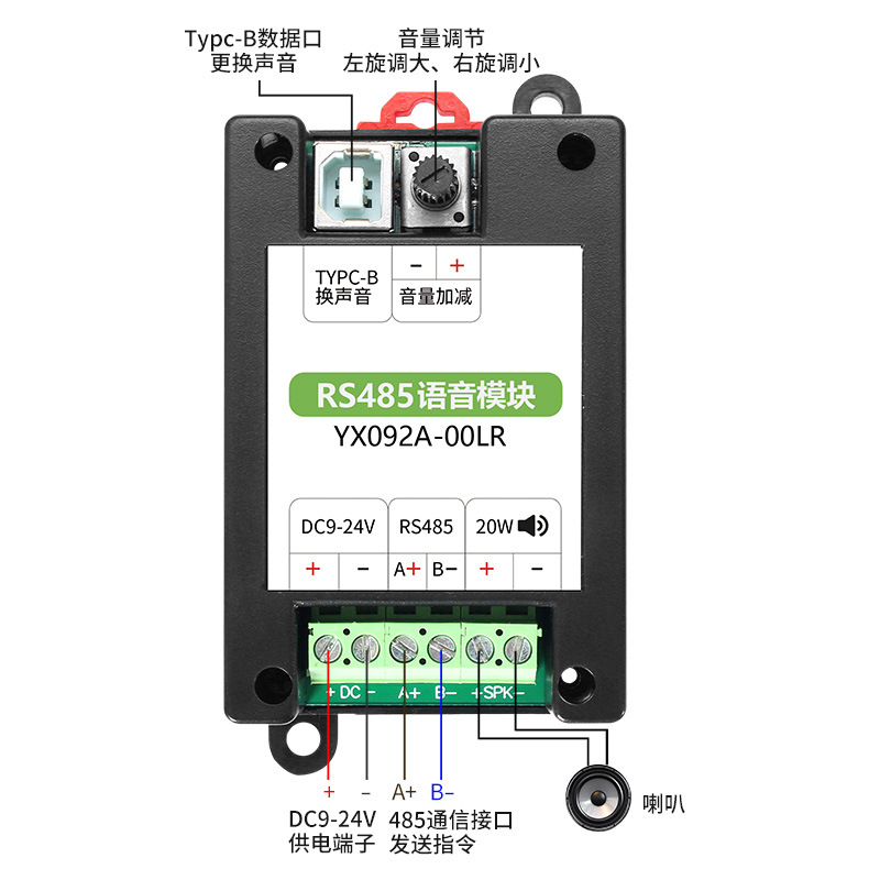 耀彩网RS485语音？閙odbus和谈导轨装置工业报警？閅X092A00LR